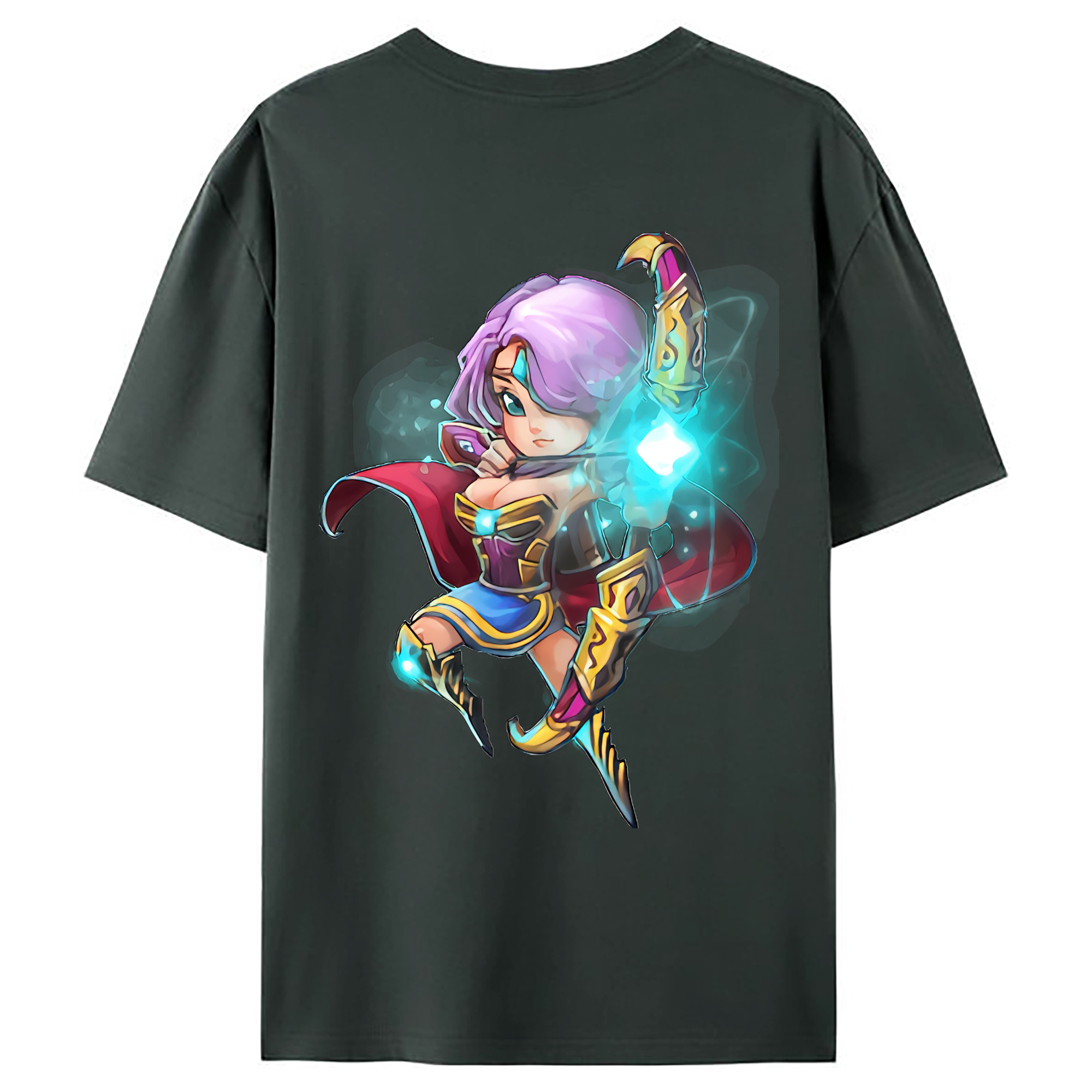 （画像用） リーグ・オブ・レジェンド League of Legends LOL 綿100％ メンズ半袖Tシャツ（バックプリント） 通気性